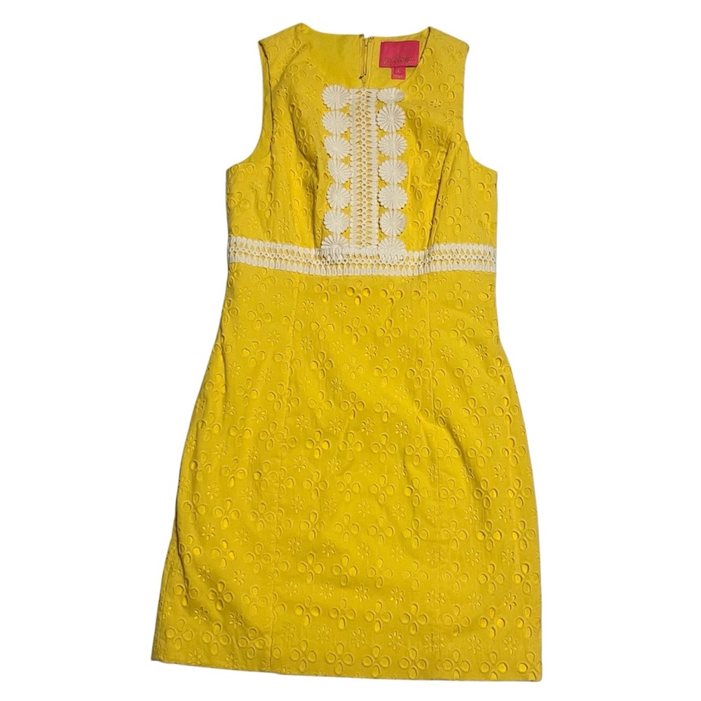 Lilly Pulitzer RAILEE Mini SHIFT DRESS St Tropez Yellow Size 2 Sleeveless Summer - Picture 2 of 15
